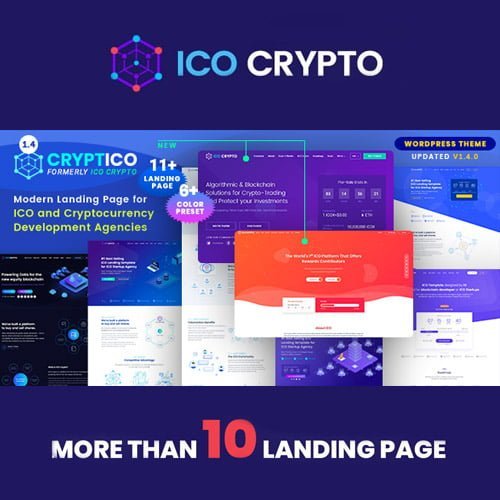 Cryptico – ICO Crypto Landing & Cryptocurrency WordPress Theme​